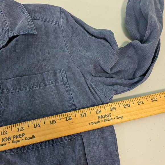 Orvis Women's Roll Tab Sleeve Button Pack Go Shirt Dress blue medium - Picture 3 of 5